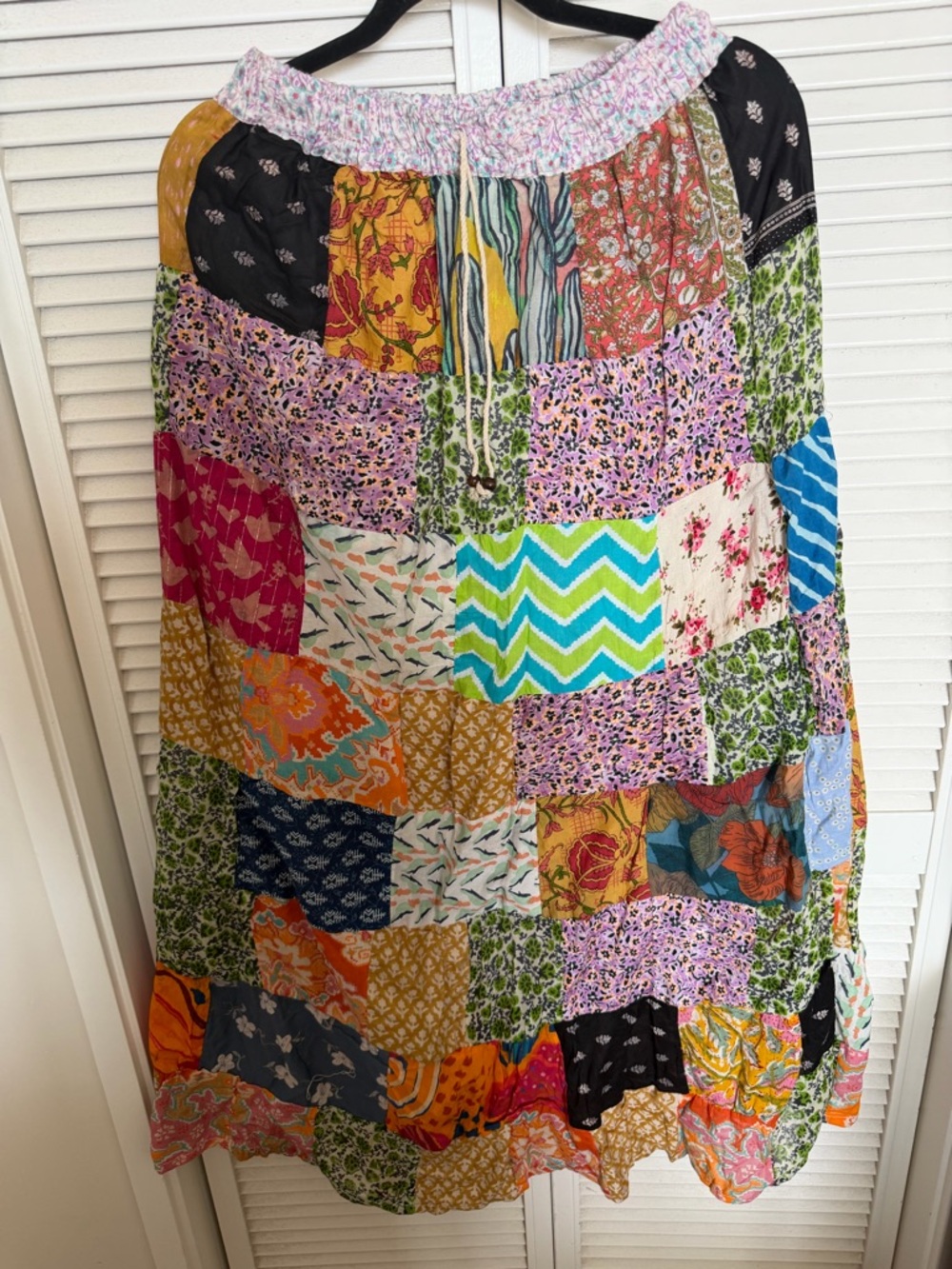 Bohemian Patchwork Midi Skirt - Multicolor NWOT